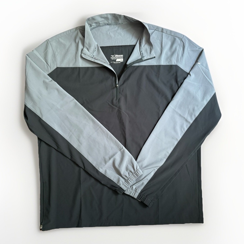 Mizuno Baseball Hitting Jacket Lightweight Stretch Long Sleeve Mens‎ XL Black